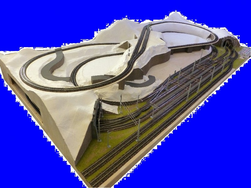 Eine Modellbahn im Aufbau