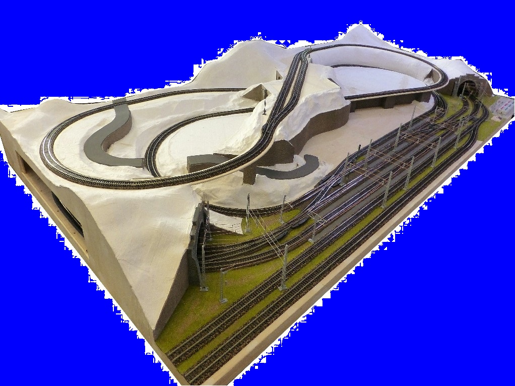 Eine Modellbahn im Aufbau